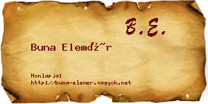Buna Elemér névjegykártya